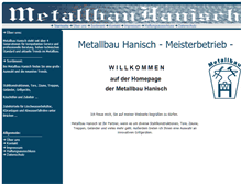 Tablet Screenshot of metallbau-hanisch.de